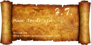 Haar Terézia névjegykártya